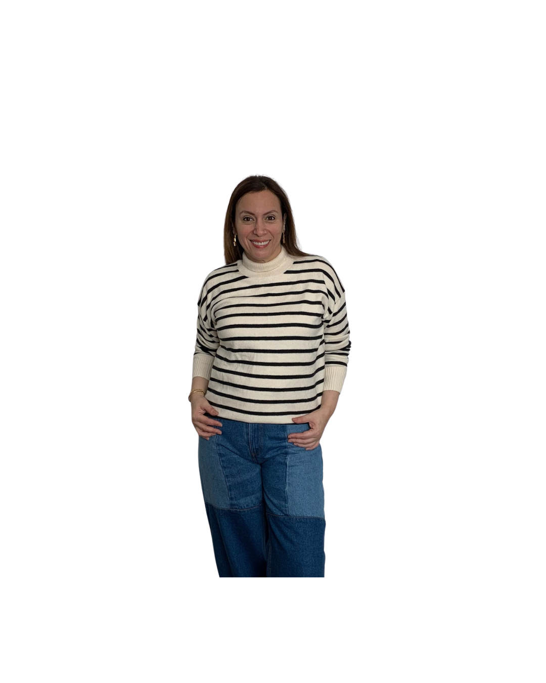 Chompa beige a rayas - Banana Republic