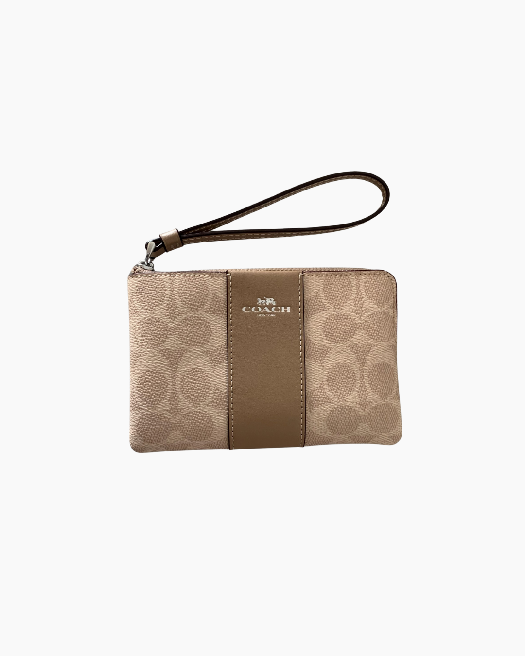 Cartera modelo wristlet color beige - Coach