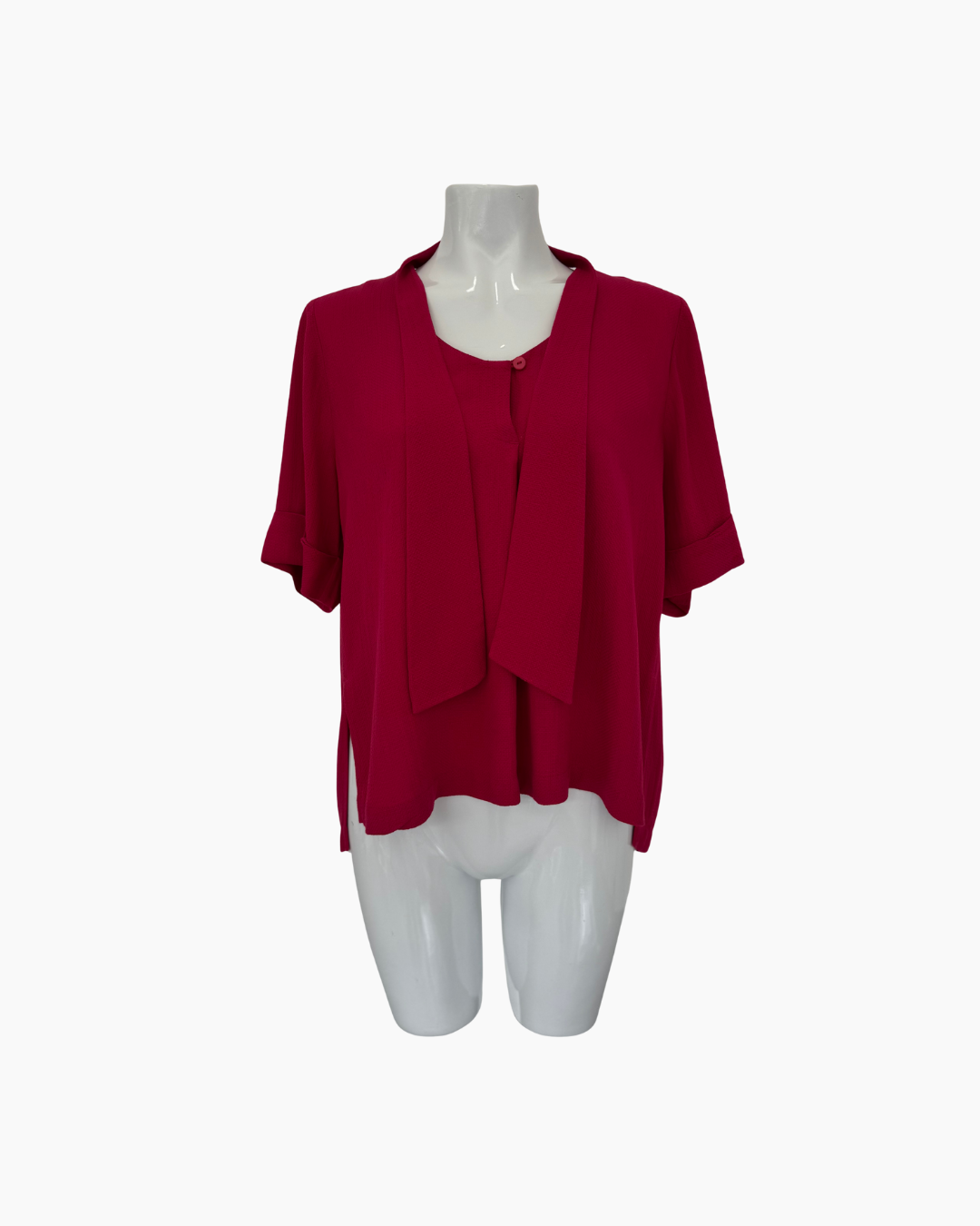 Blusa de manga corta color vino - Comptoir des Cottoniers