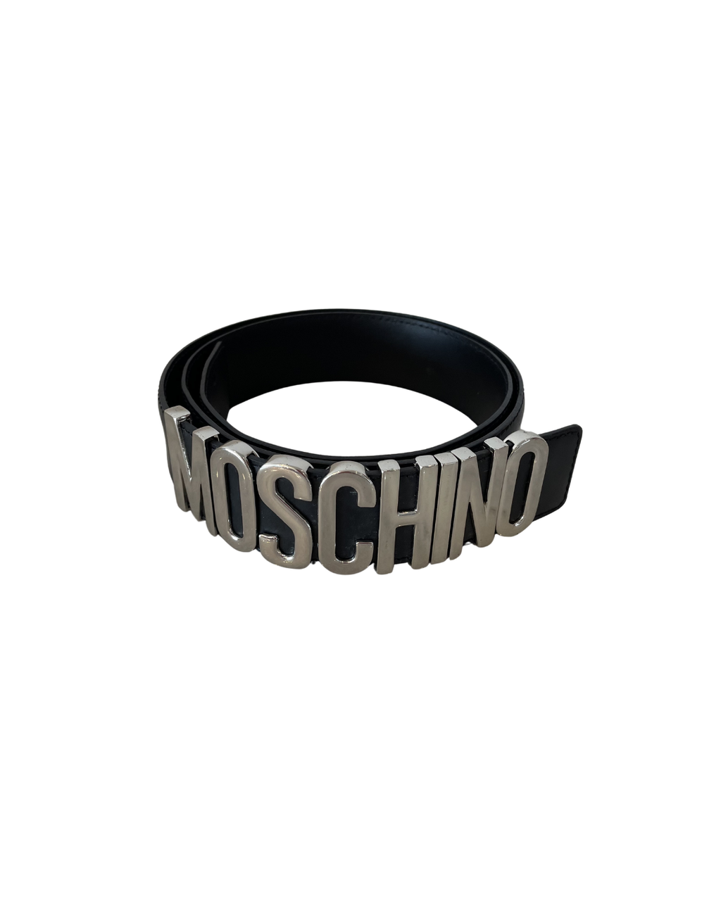 Correa cuero negra - Moschino
