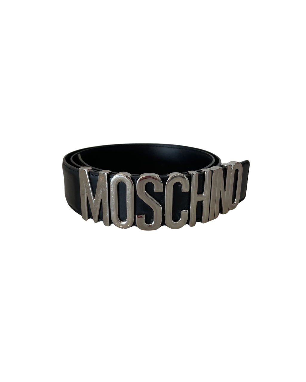 Correa cuero negra - Moschino