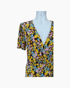 Vestido envolvente mini amarillo - DVF