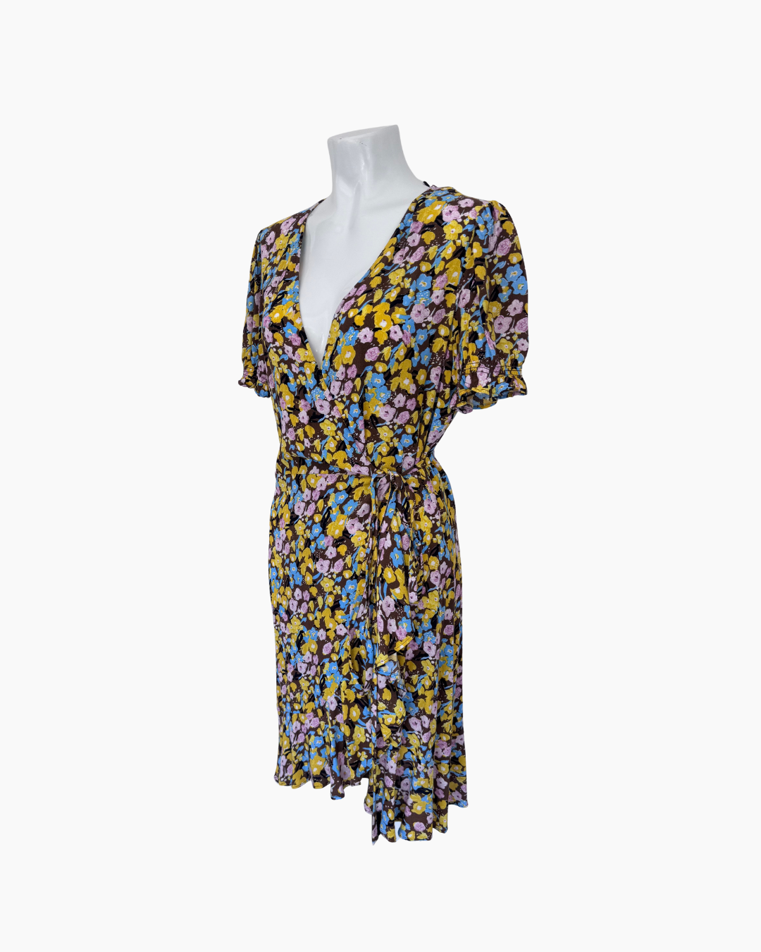 Vestido envolvente mini amarillo - DVF