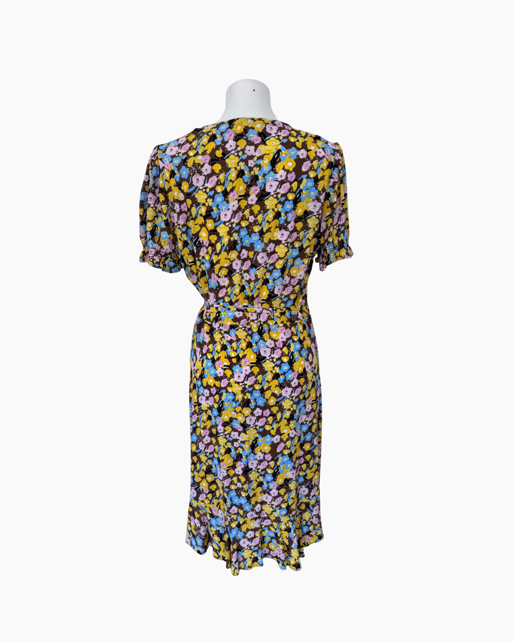 Vestido envolvente mini amarillo - DVF
