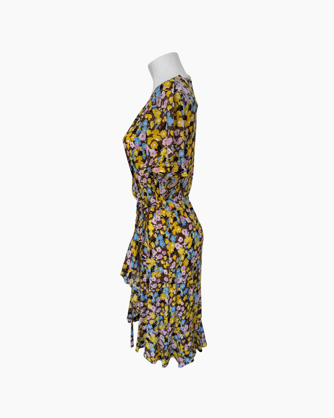 Vestido envolvente mini amarillo - DVF