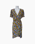 Vestido envolvente mini amarillo - DVF