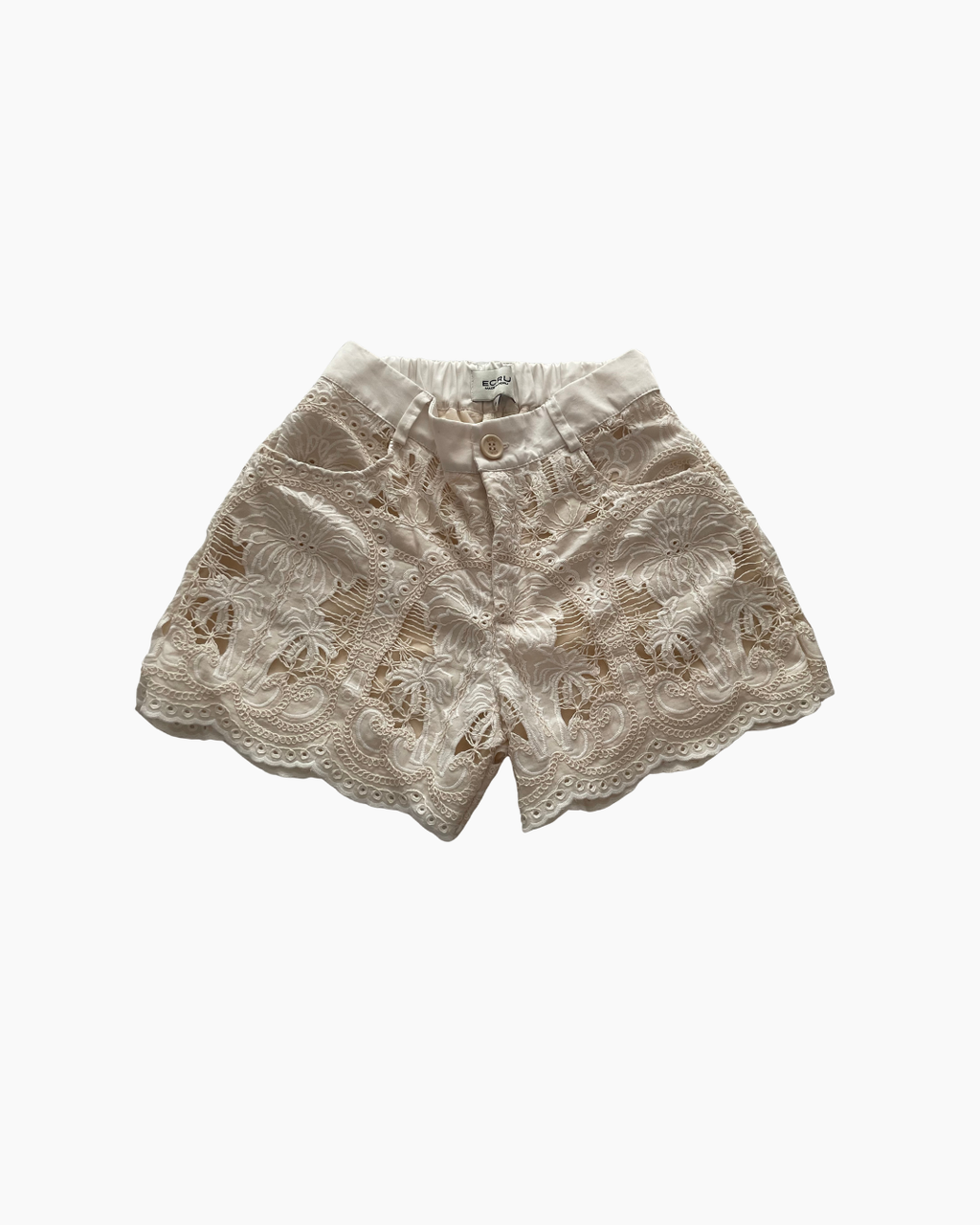 Short de encaje color hueso - Ecru