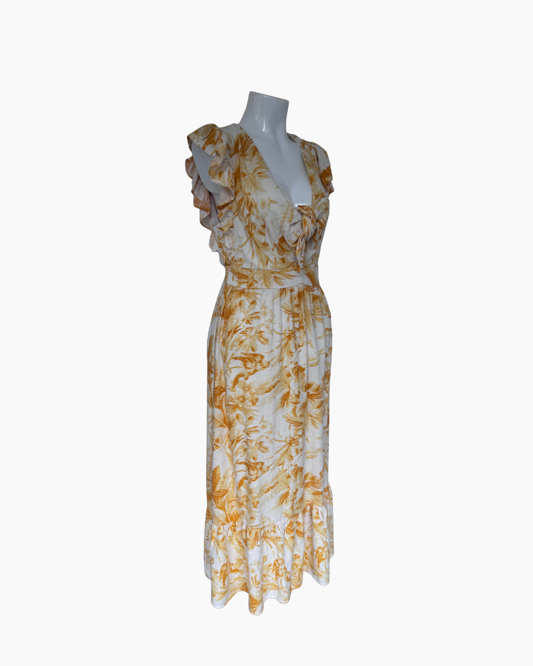 Maxivestido manga corta amarillo - Express