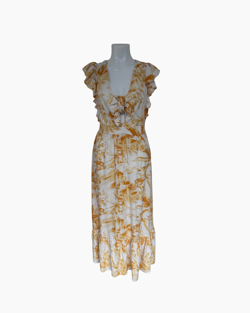 Maxivestido manga corta amarillo - Express