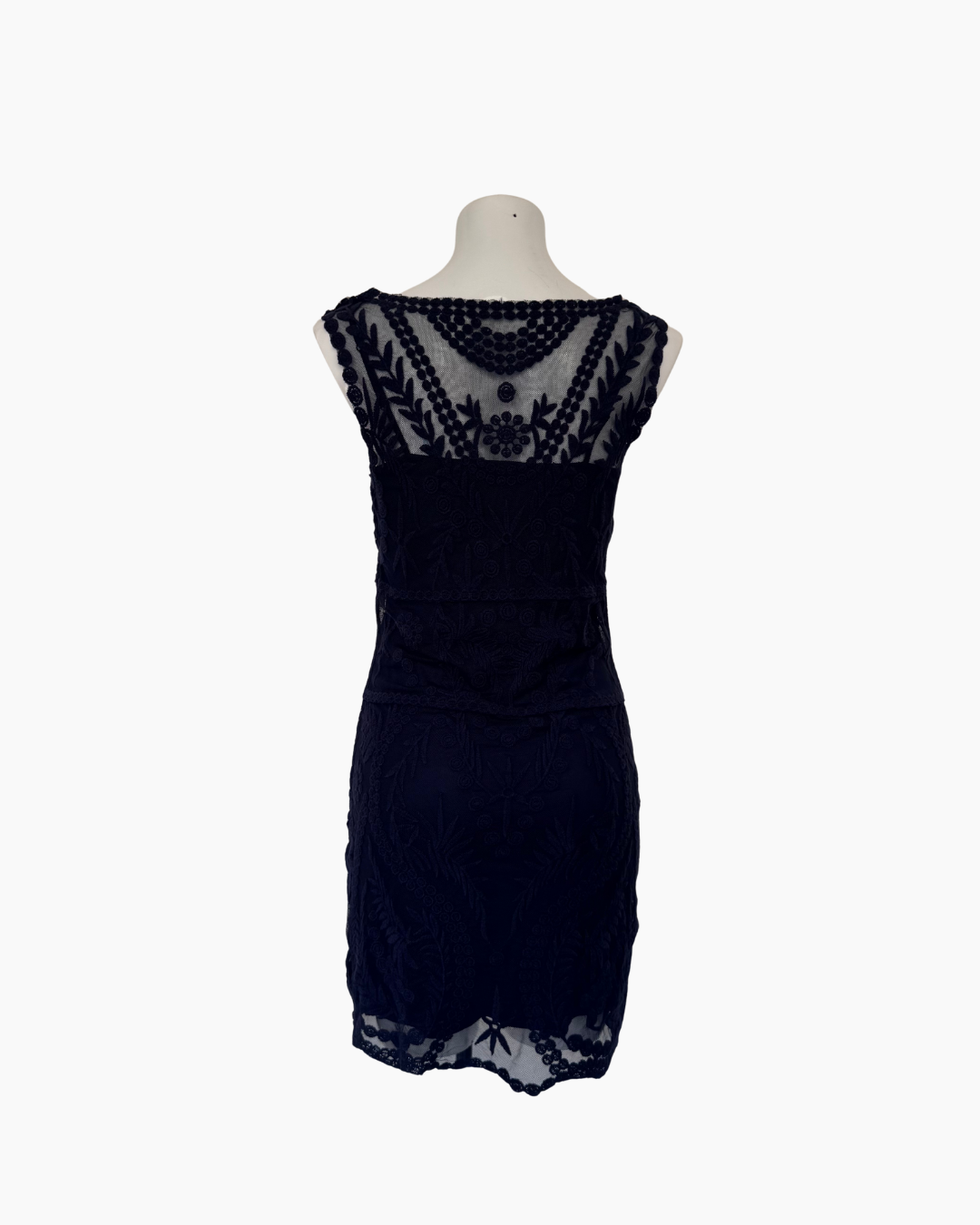 Vestido azul de encaje sin mangas mini - Express