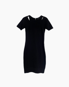 Vestido negro de cóctel de manga corta - French Connection