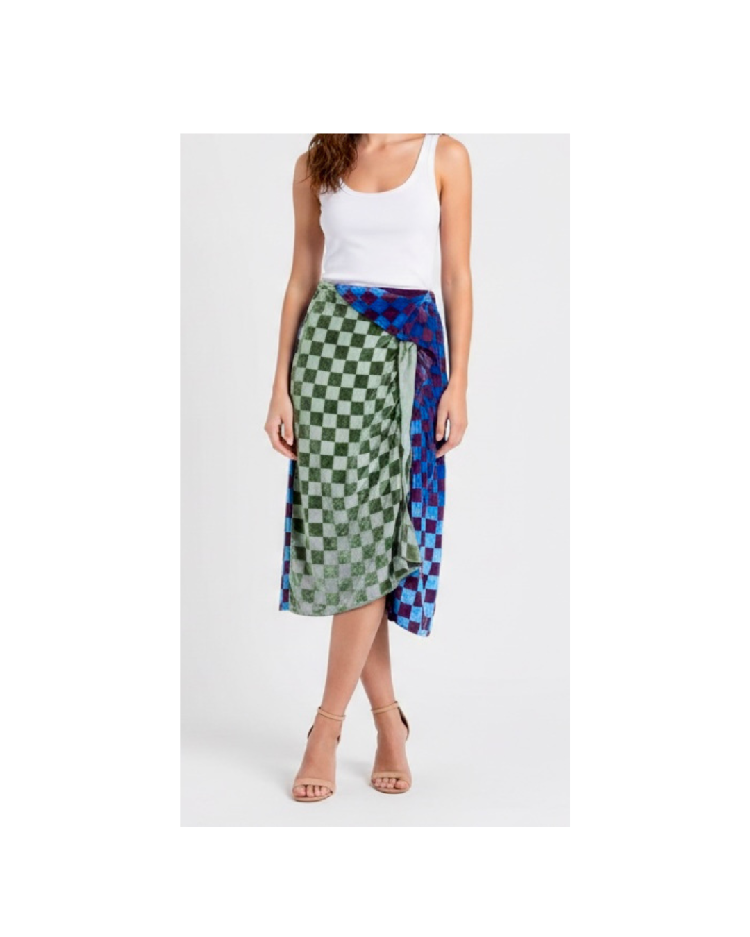 Falda midi envolvente plush multicolor - Parfois