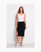 Falda negra midi tejida - Le Coquelicot