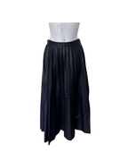 Falda plisada de cuerina negra - Mango