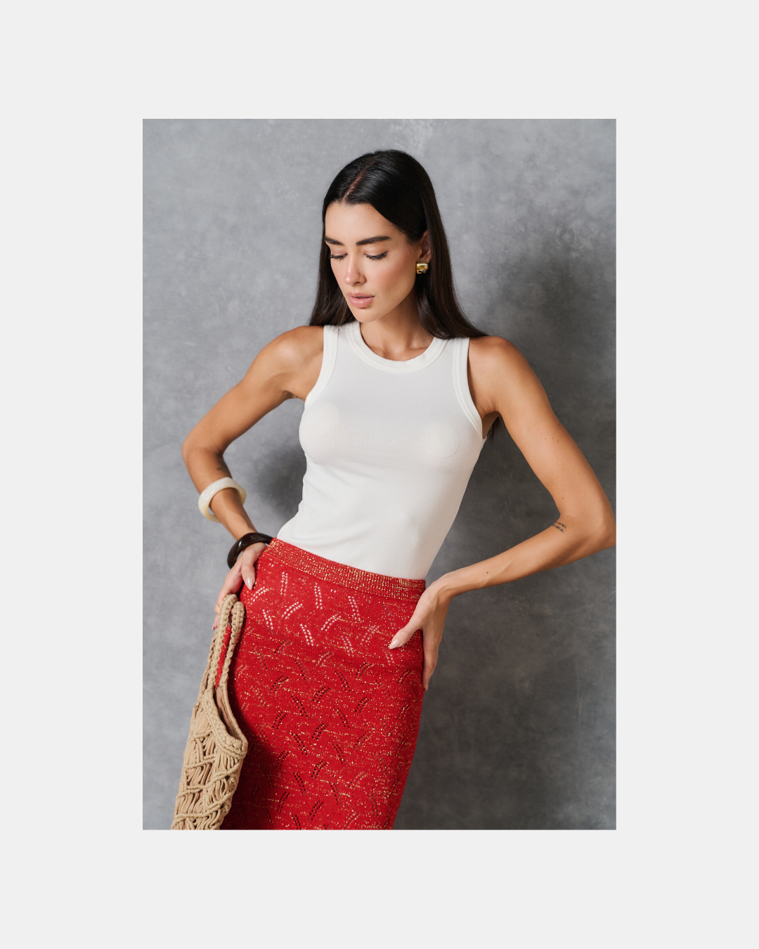 Falda tejida roja - Capittana