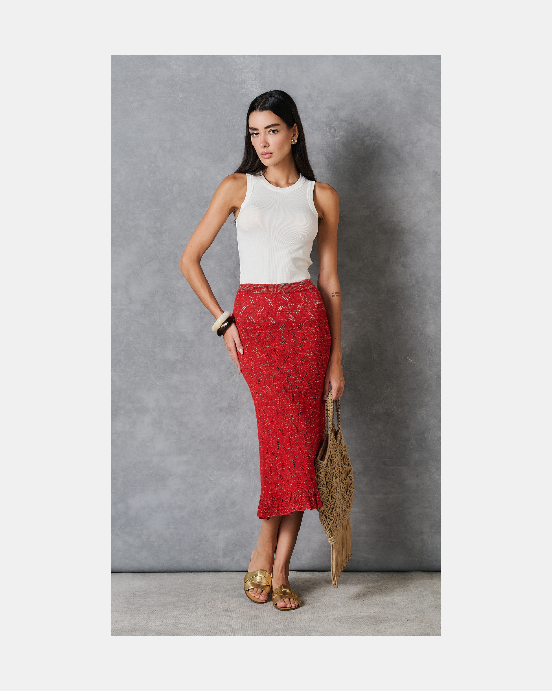 Falda tejida roja - Capittana