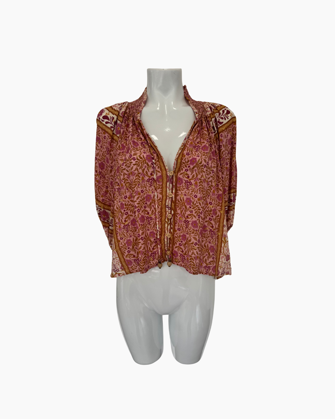 Blusa de manga 3/4 floral rosada - Farm Rio