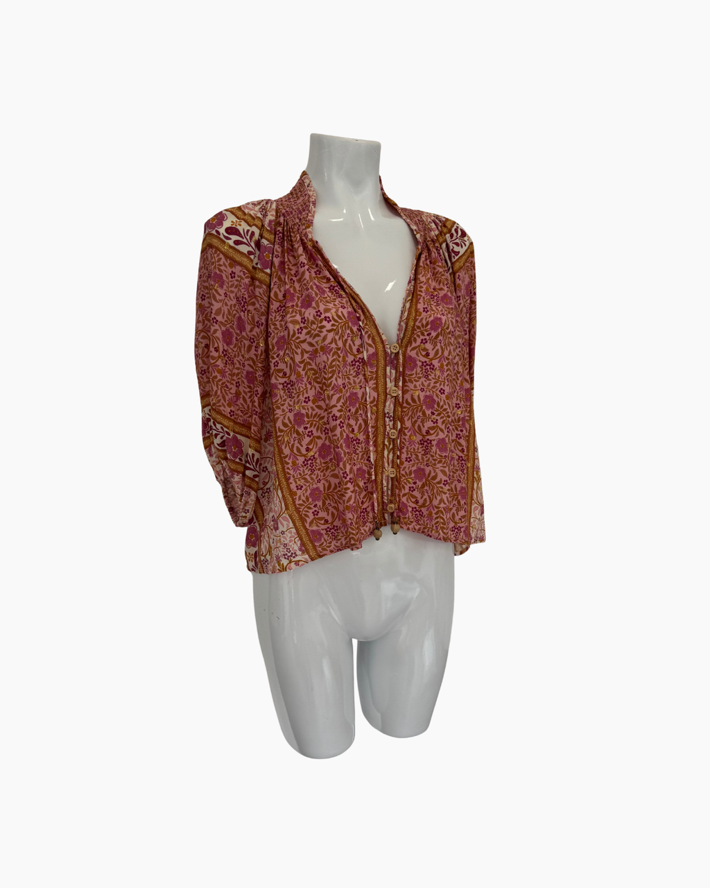 Blusa de manga 3/4 floral rosada - Farm Rio