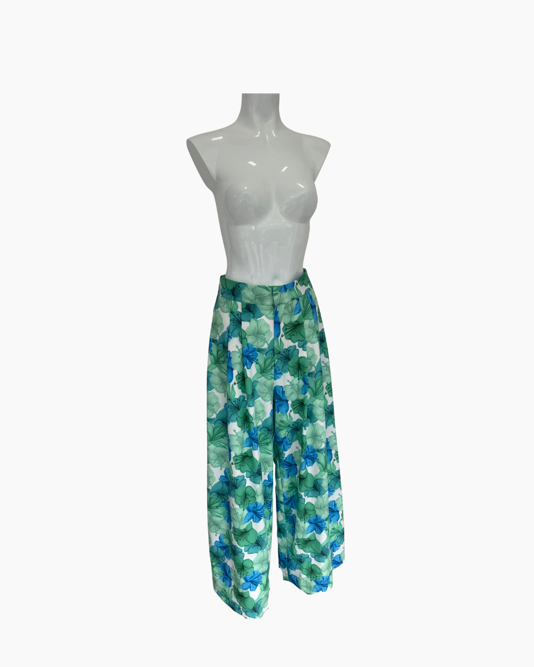 Pantalon palazzo verde y celeste - Fasce