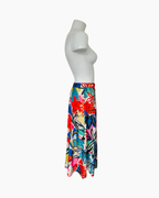 Falda midi multicolor con elastico Zara