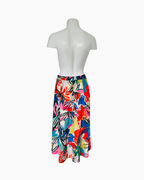 Falda midi multicolor con elastico Zara