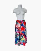 Falda midi multicolor con elastico Zara