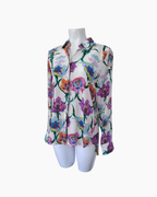 Blusa de seda floreada de manga larga - Jazmin Chebar