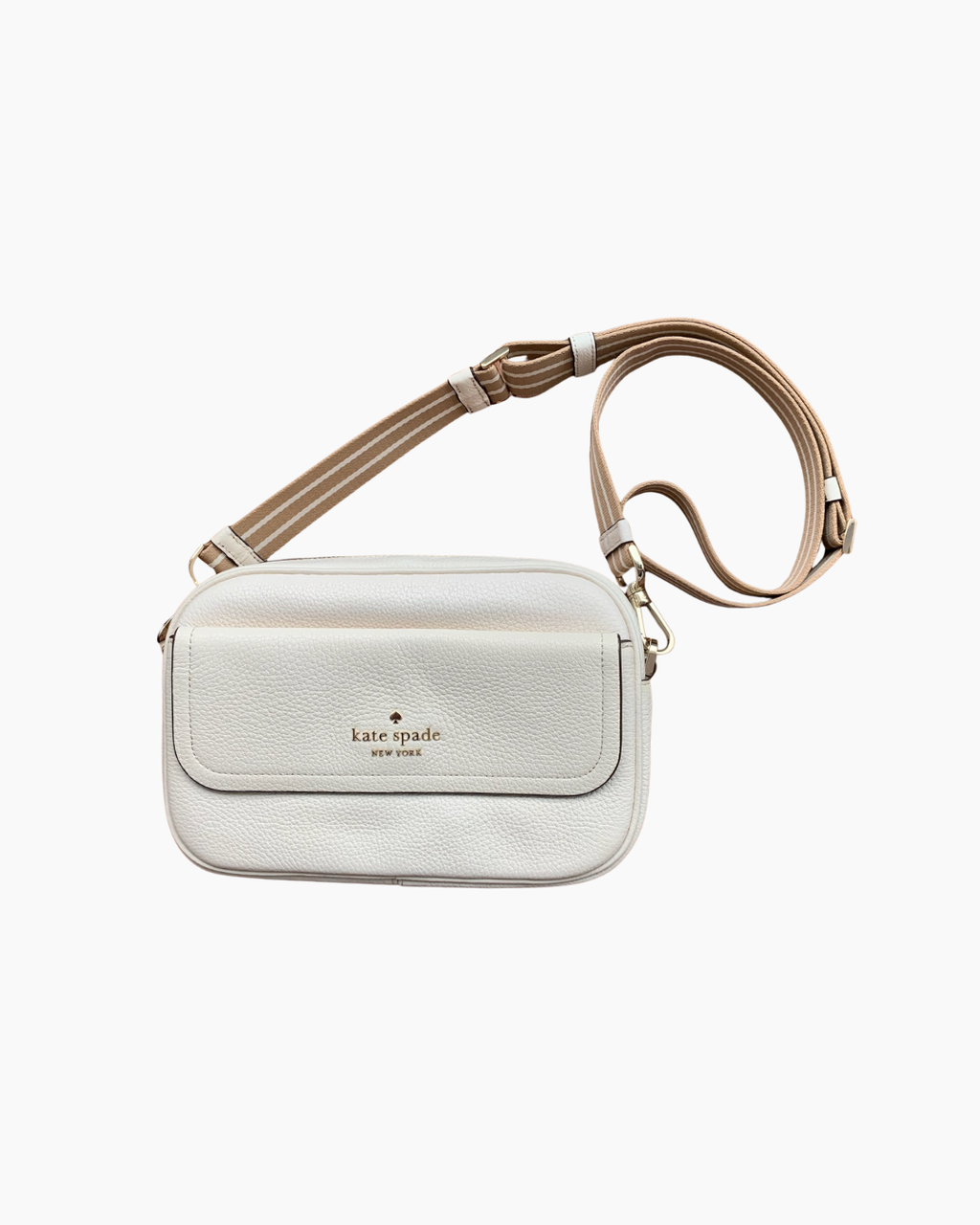 Cartera beige de cuero crossbody - Kate Spade