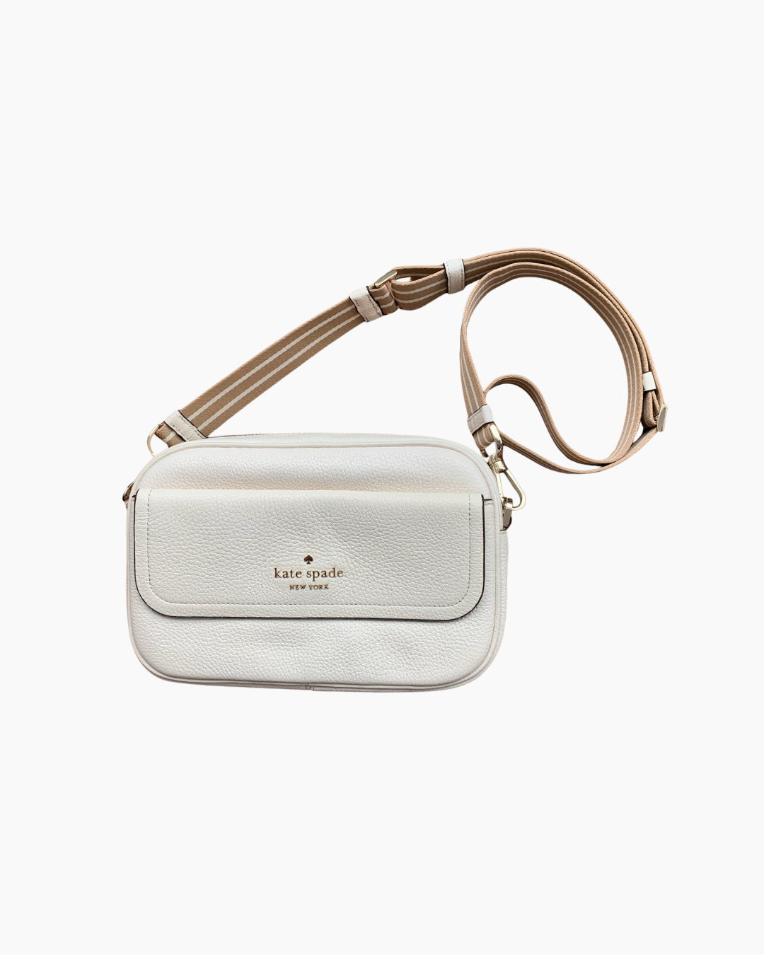 Cartera beige de cuero crossbody - Kate Spade