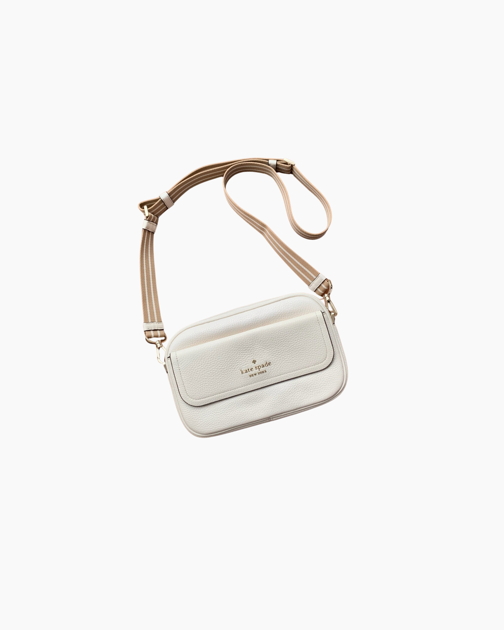 Cartera beige de cuero crossbody - Kate Spade