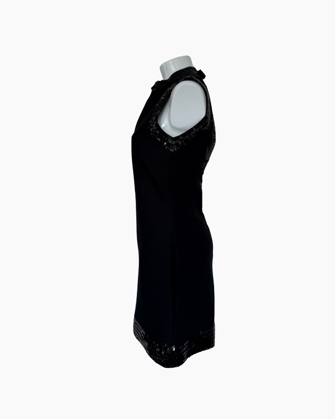 Vestido negro sin mangas con lentejuelas - Mango Suit