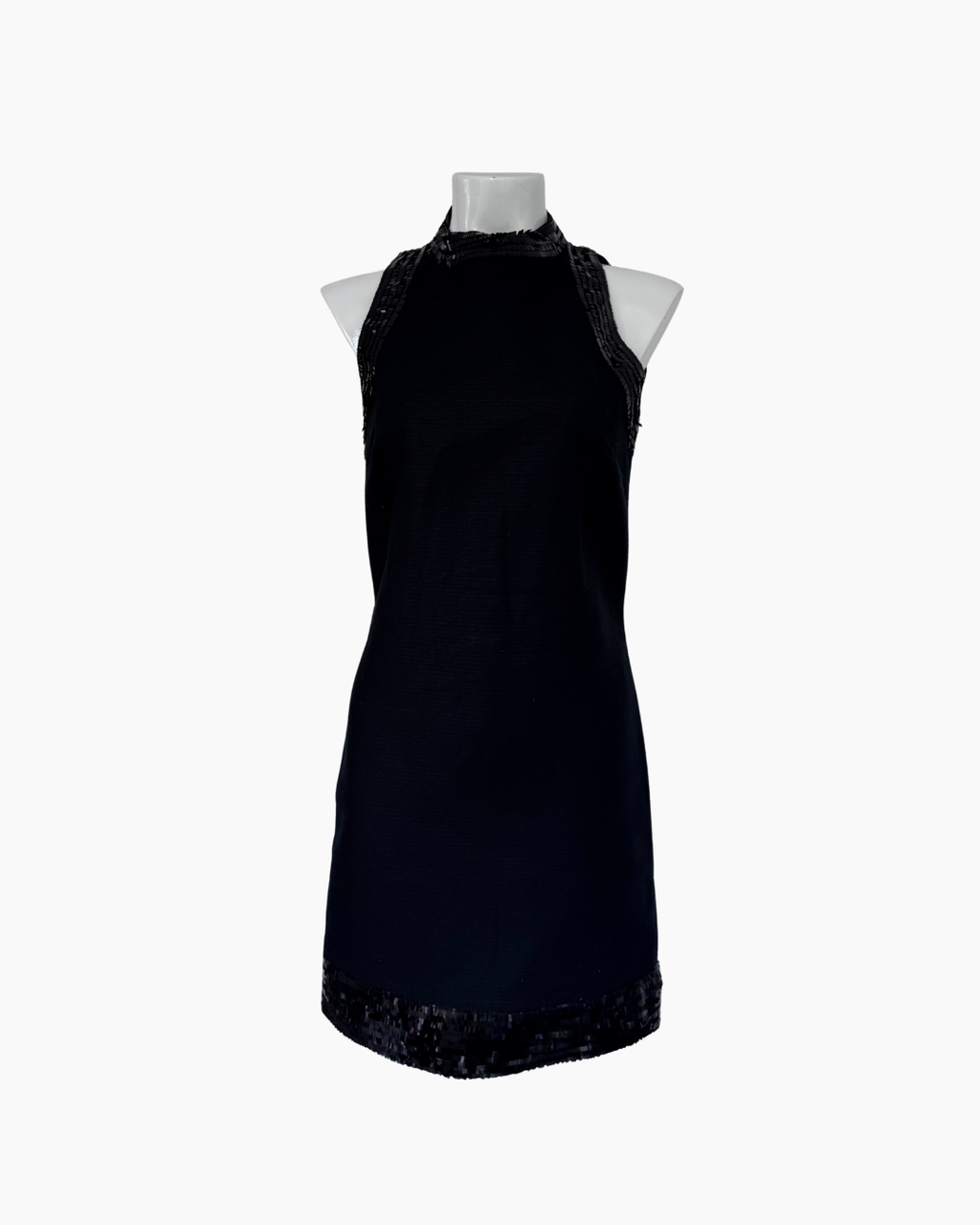 Vestido negro sin mangas con lentejuelas - Mango Suit