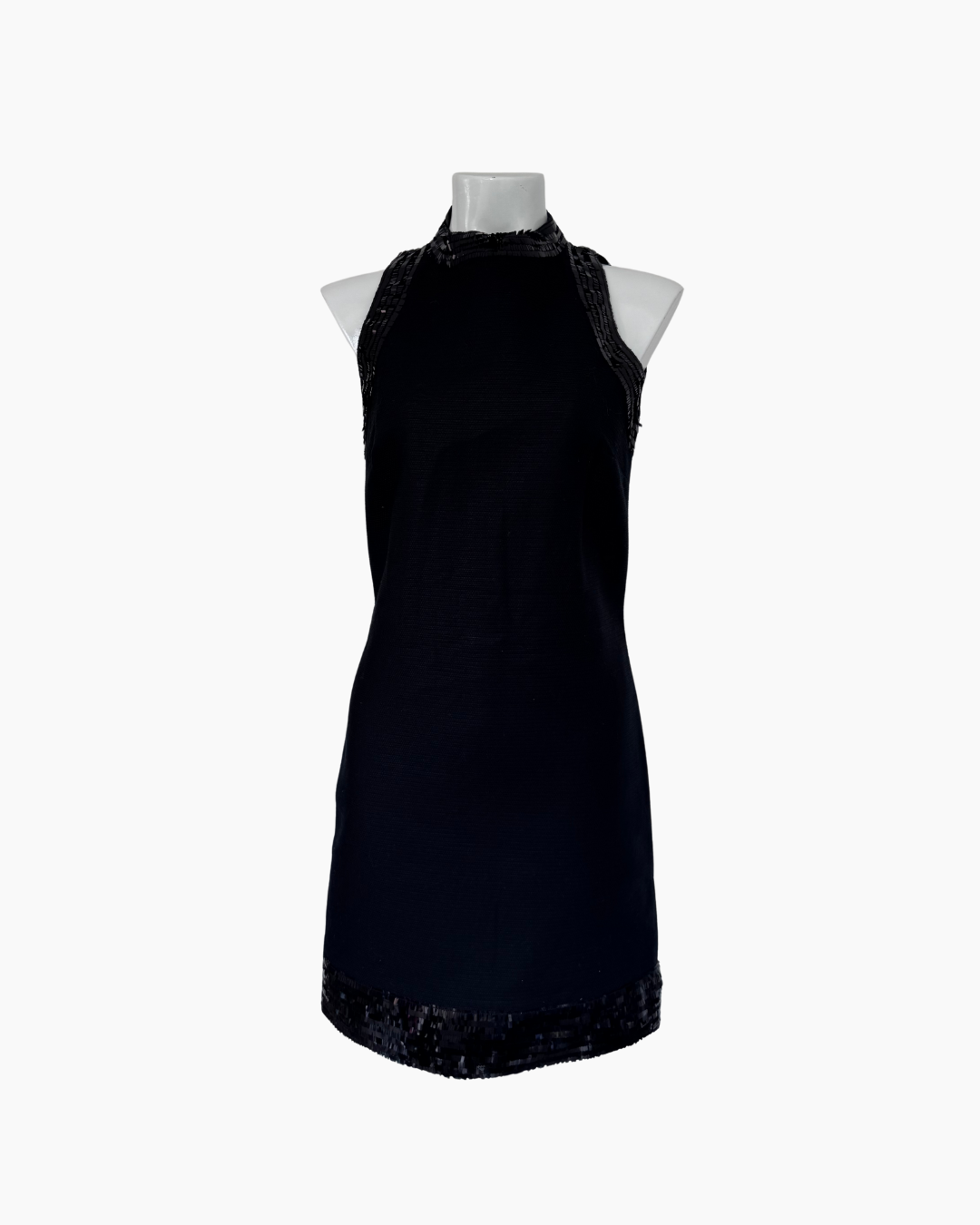 Vestido negro sin mangas con lentejuelas - Mango Suit