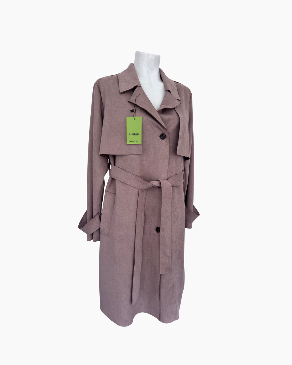 Gabardina de suede color beige - Minimal