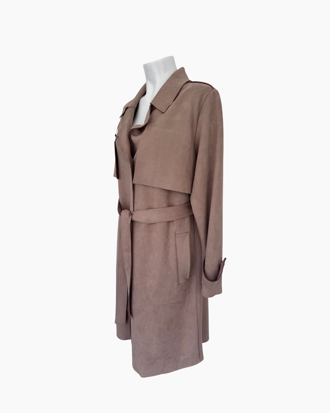 Gabardina de suede color beige - Minimal