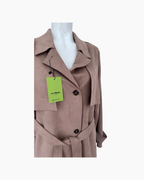 Gabardina de suede color beige - Minimal