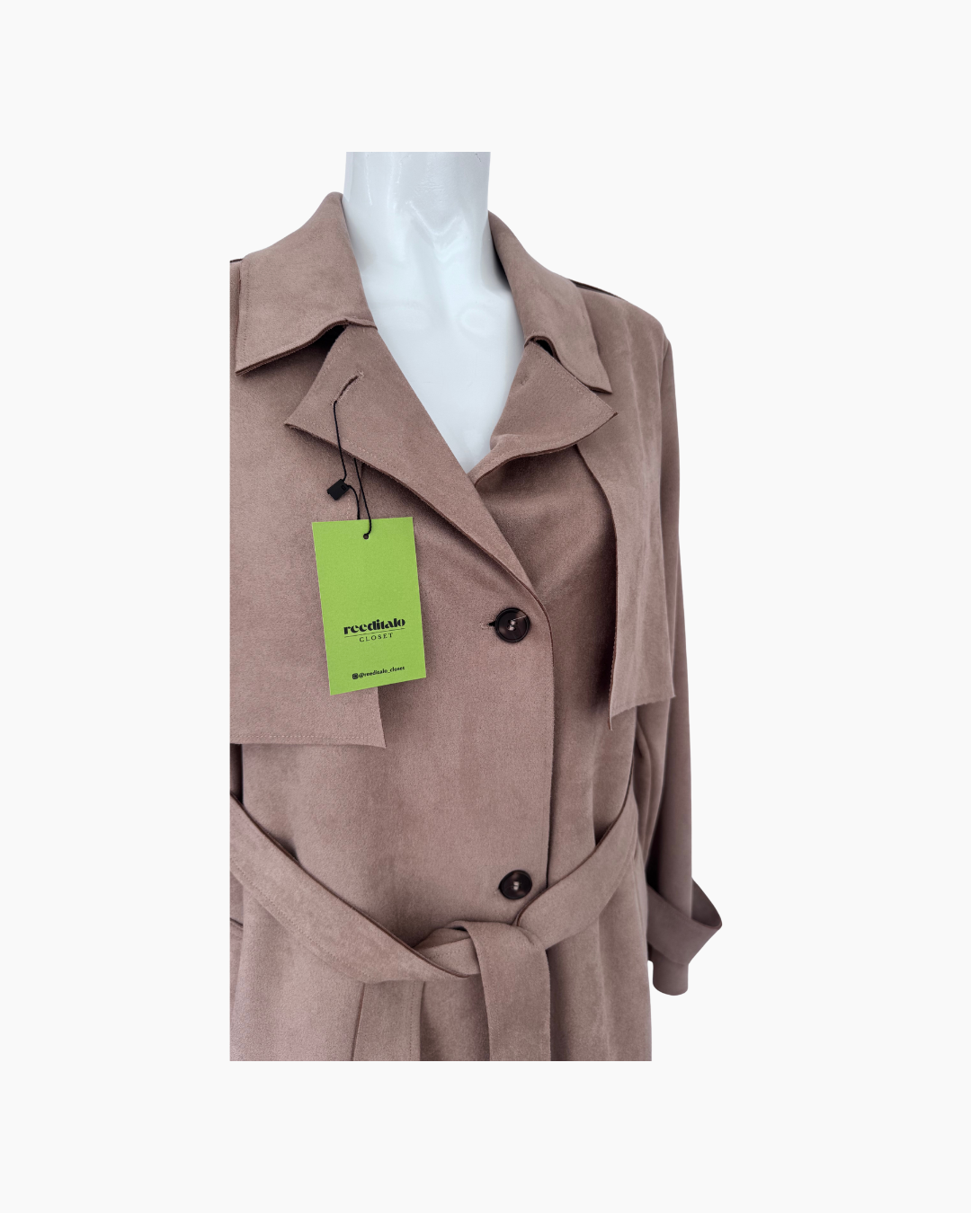 Gabardina de suede color beige - Minimal