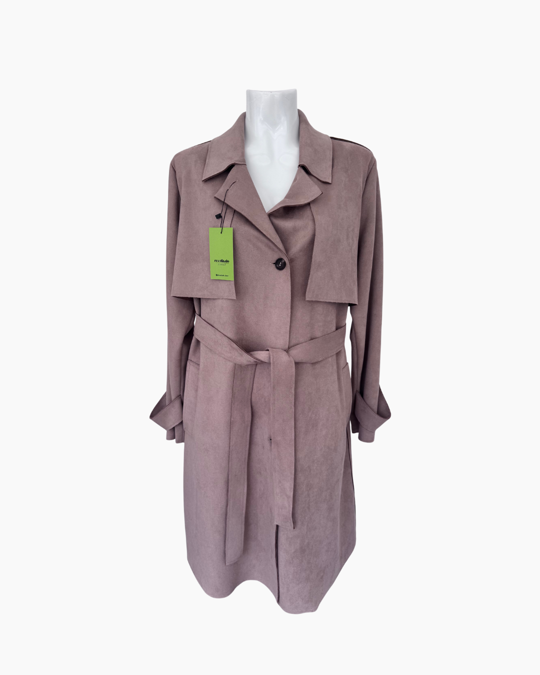 Gabardina de suede color beige - Minimal