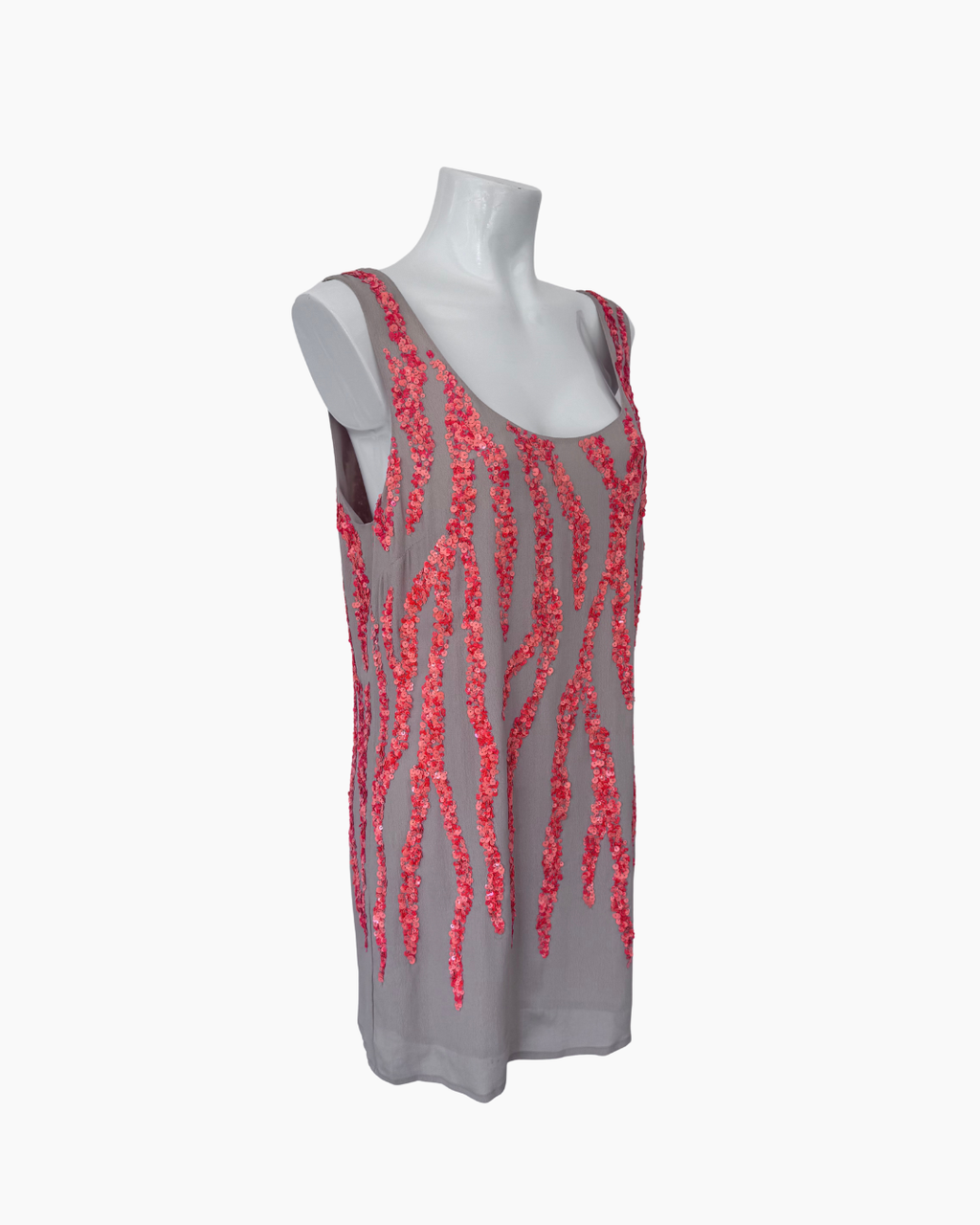 Vestido corto sin mangas con aplicaciones de lentejuelas - Mango