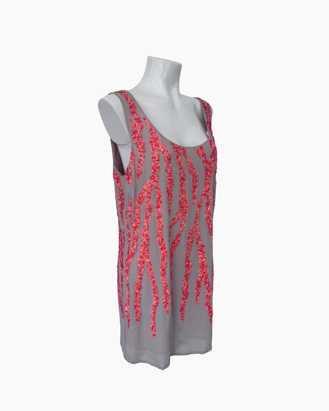 Vestido corto sin mangas con aplicaciones de lentejuelas - Mango