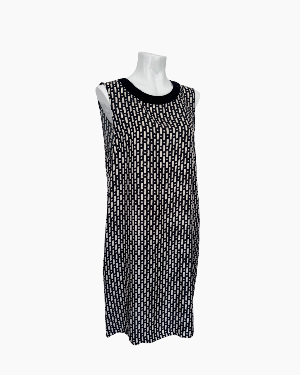 Vestido sin mangas hueso y negro - Max Mara Weekend