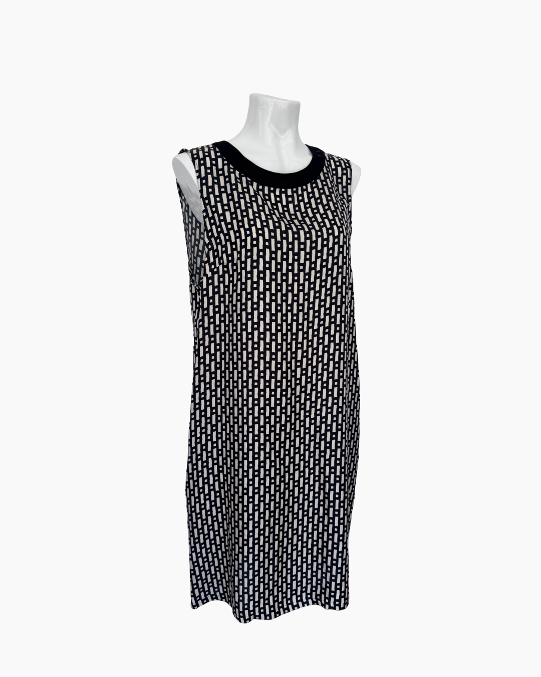 Vestido sin mangas hueso y negro - Max Mara Weekend