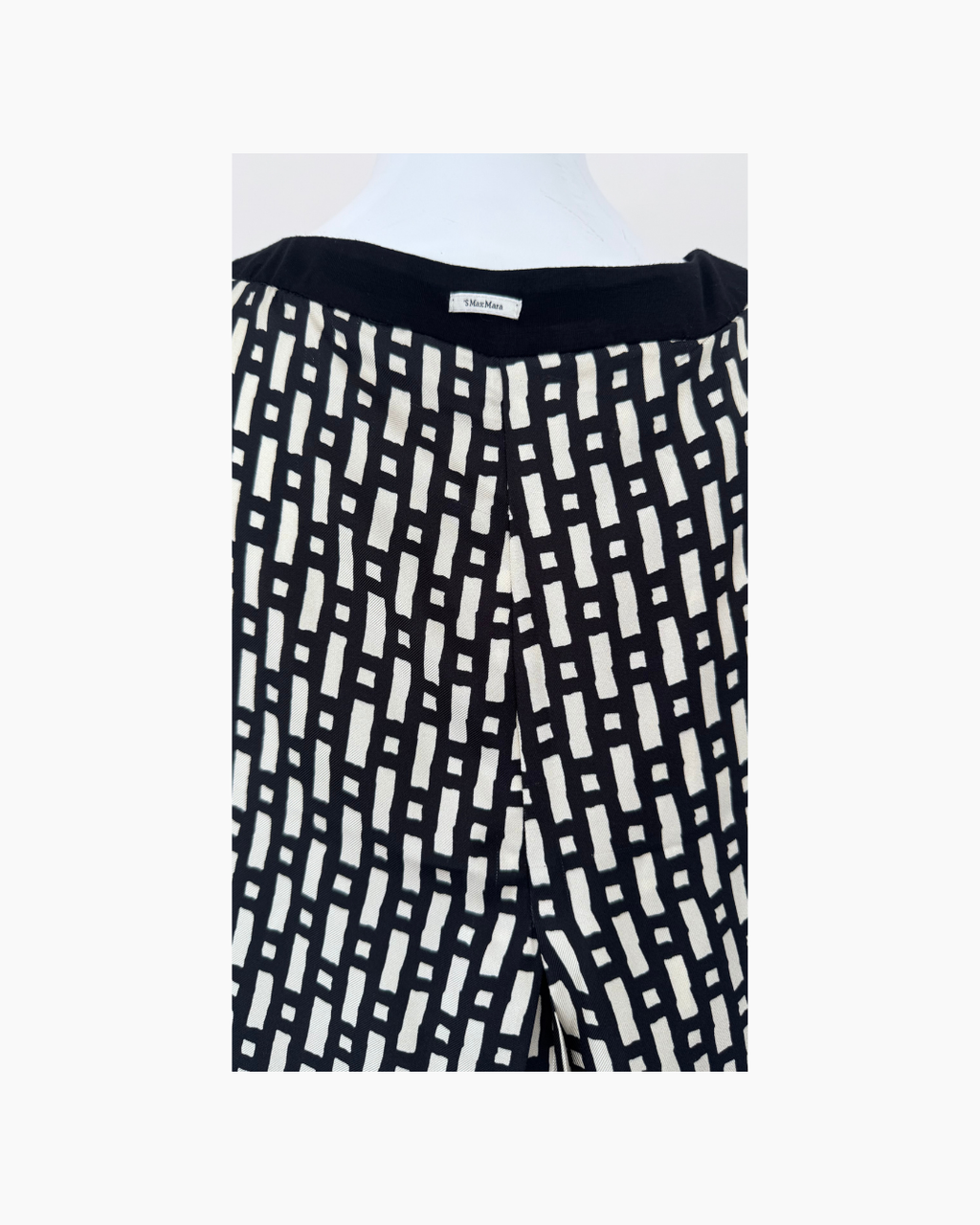 Vestido sin mangas hueso y negro - Max Mara Weekend