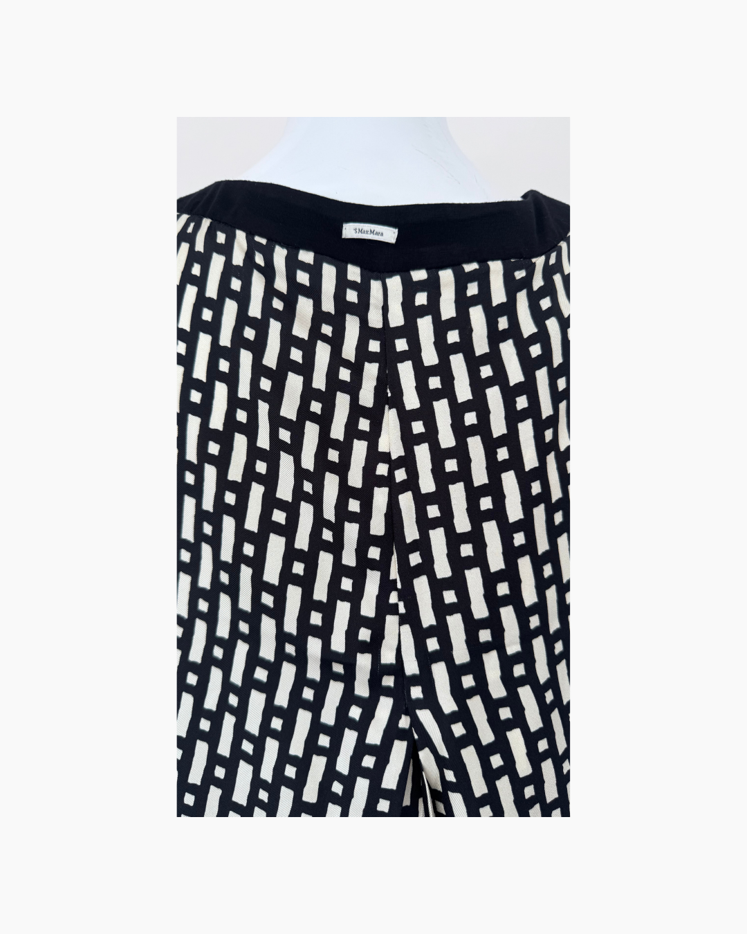 Vestido sin mangas hueso y negro - Max Mara Weekend