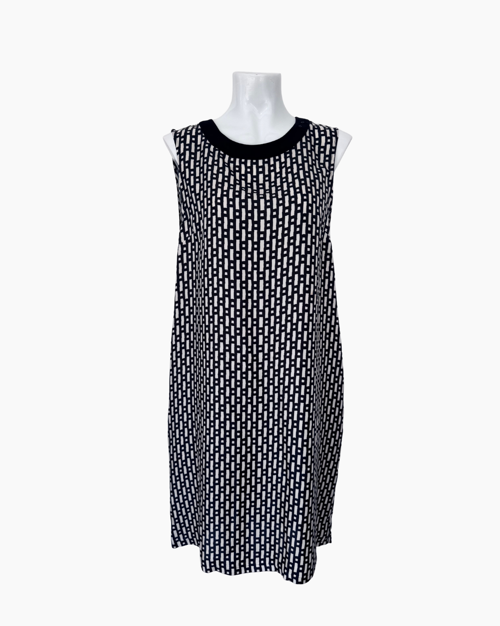 Vestido sin mangas hueso y negro - Max Mara Weekend
