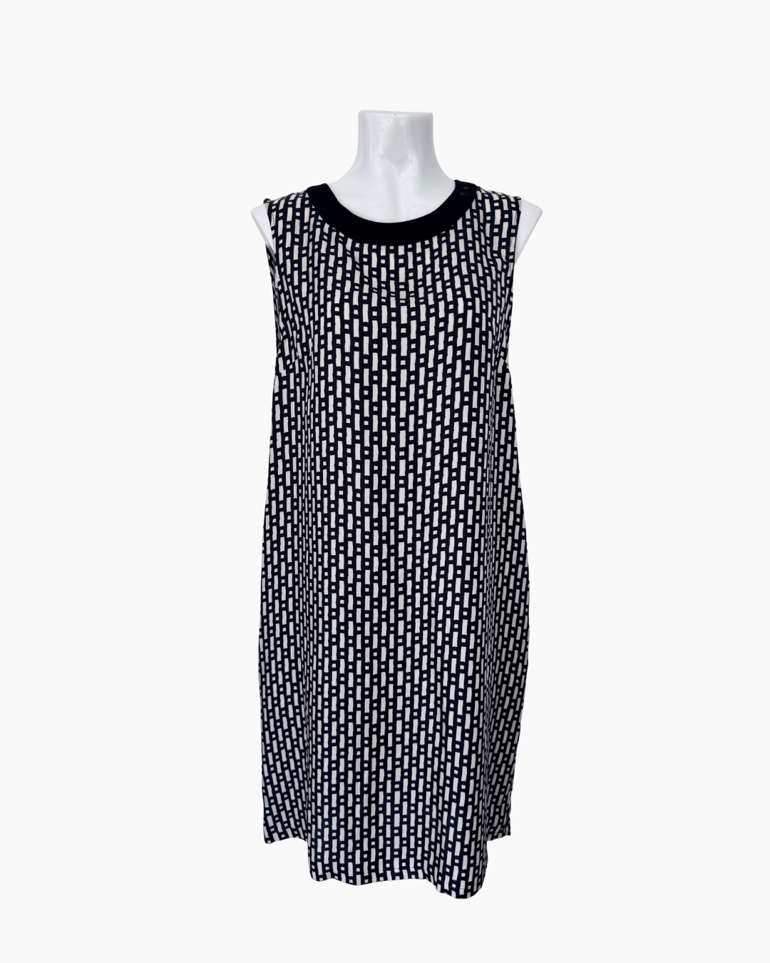Vestido sin mangas hueso y negro - Max Mara Weekend