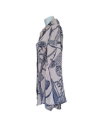 Blusa larga hueso y azul - Ilha Bela
