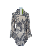 Blusa larga hueso y azul - Ilha Bela