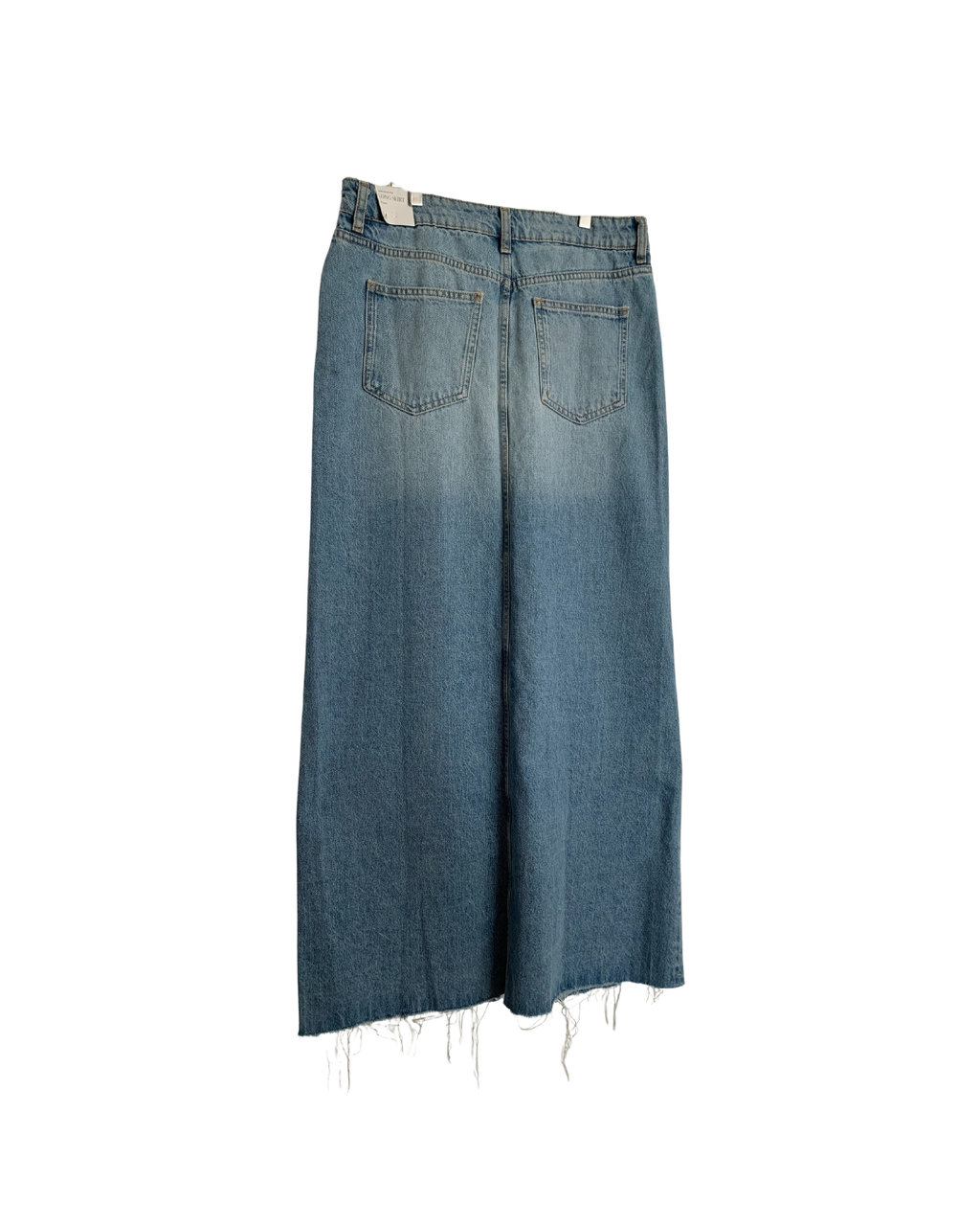 Maxifalda denim deshilachado celeste - Mango