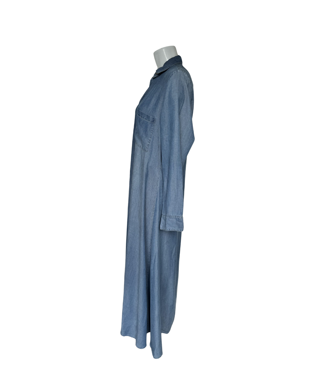 Maxivestido camisero denim de manga larga  - Minimal